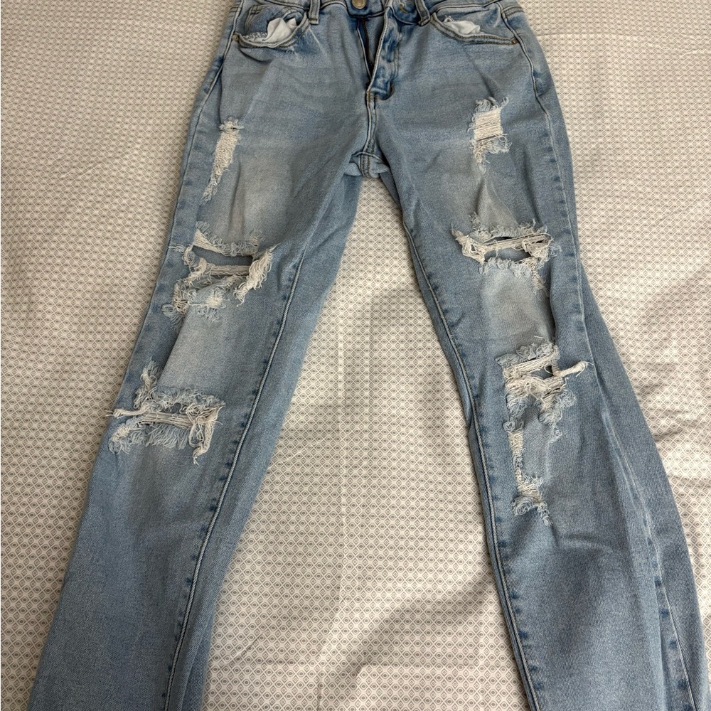 Wax Jean Women's Ripped Light Blue Skinny Jeans